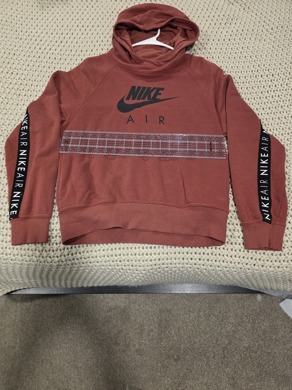Nike Men’s Crewneck Sweatshirt in Rust Red with Black Logo